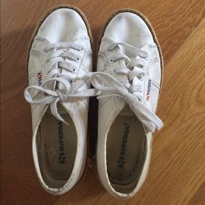 Superga Cotropew Platform Canvas White Sz 7.5/38